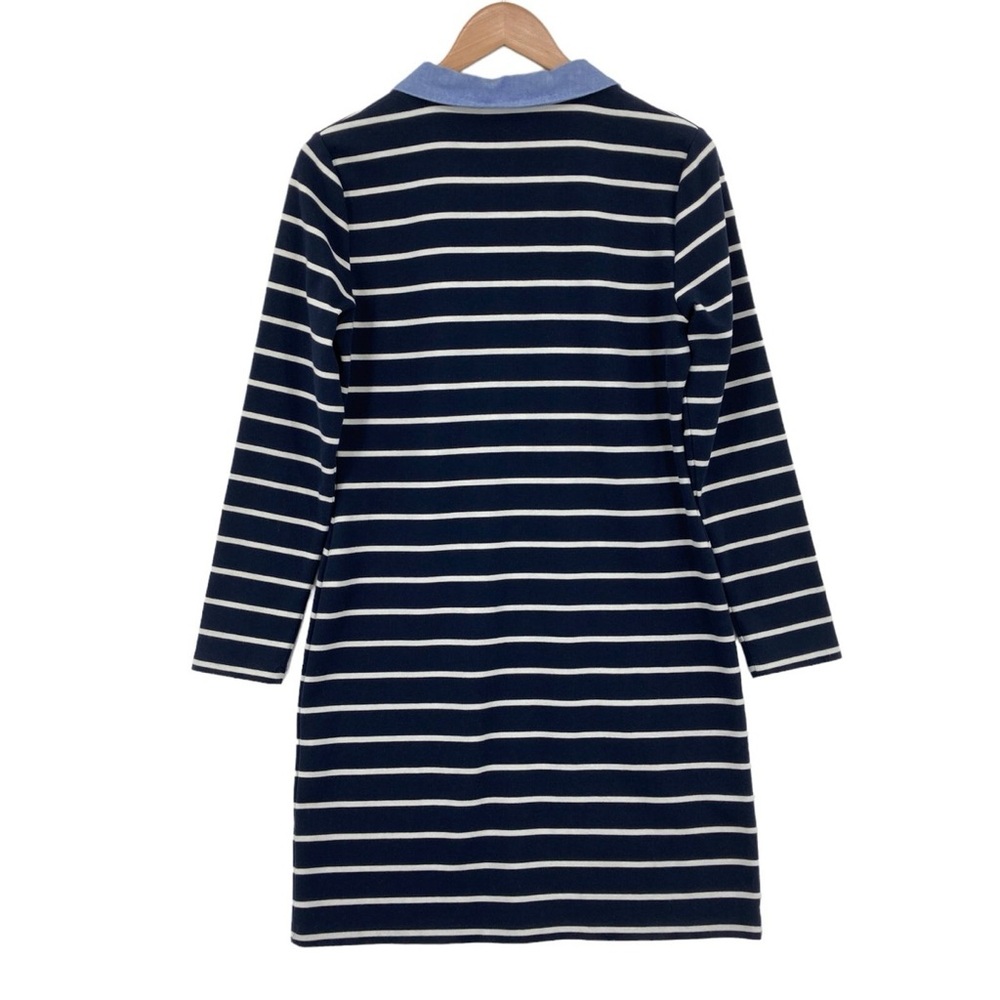 Tommy Hilfiger Navy Blue & White Striped Cotton Blend Knit Dress (Size Medium) - Picture 3 of 11